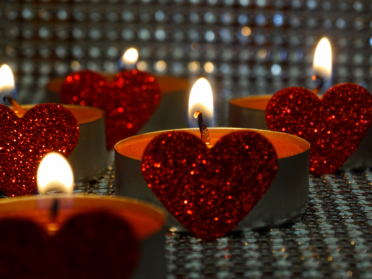 hearted candles