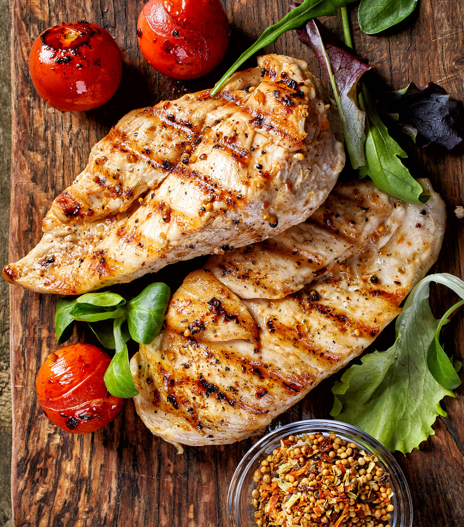 Grilled chicken fillets