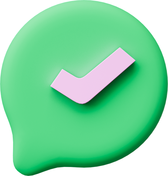 Green check icon 3d element Illustration