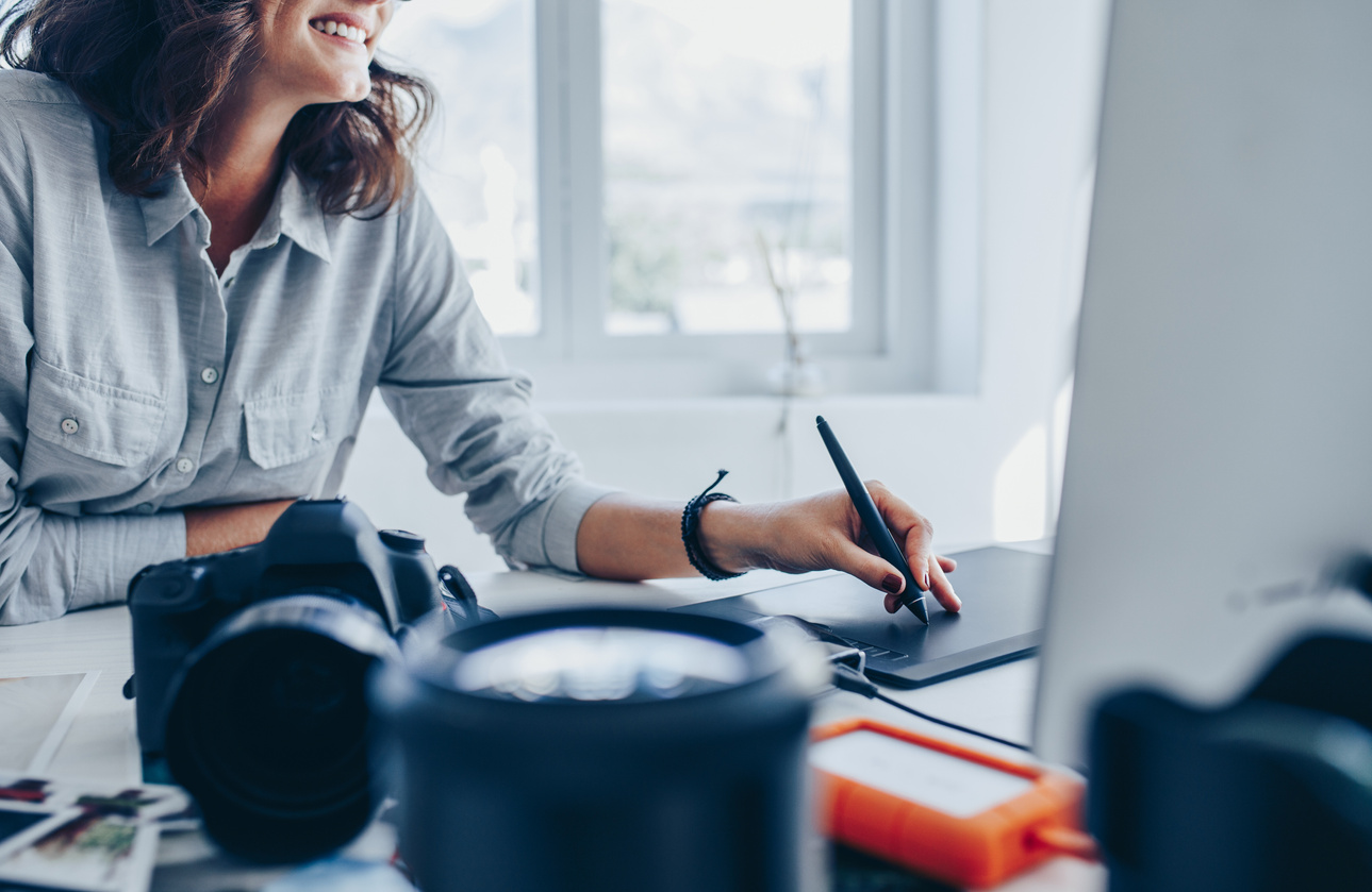 Woman Artist Editing Images